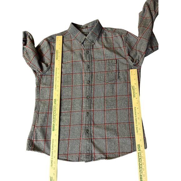 Eddie Bauer Shirt Mens L Classic Fit Black Red Plaid Flannel Cotton Used - Picture 9 of 13